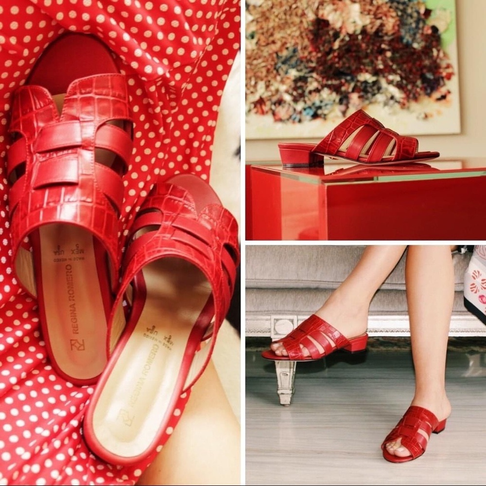 Hand Crafted Red Leather Sandals by Regina Romero Addy - Picture 4 of 12